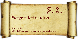 Purger Krisztina névjegykártya