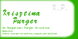 krisztina purger business card